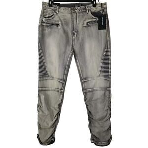 American Bazi ~Woman Plus Size 3X~ Gray Denim Skinny Jeans Stretch NWT.